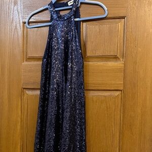Alythea Navy Sequin Halter Top